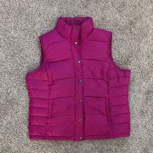 Lands' End Women's Fushia Puffer Vest